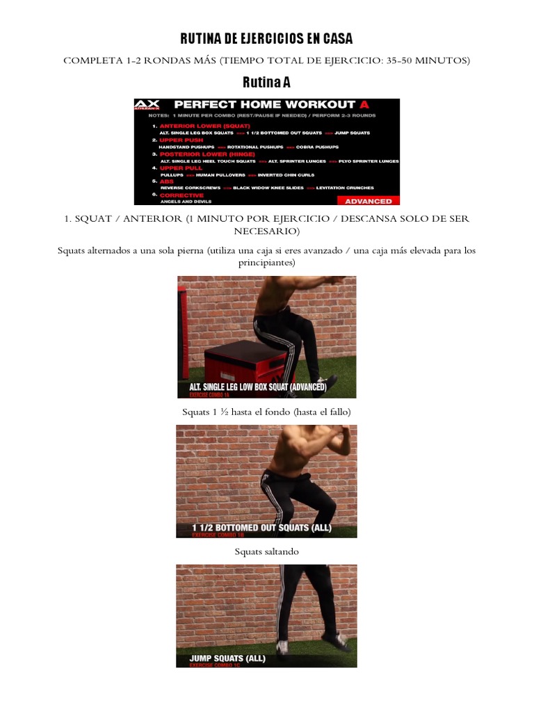 Rutina de Ejercicios en Casa para Mujeres | PDF | Deportes ...