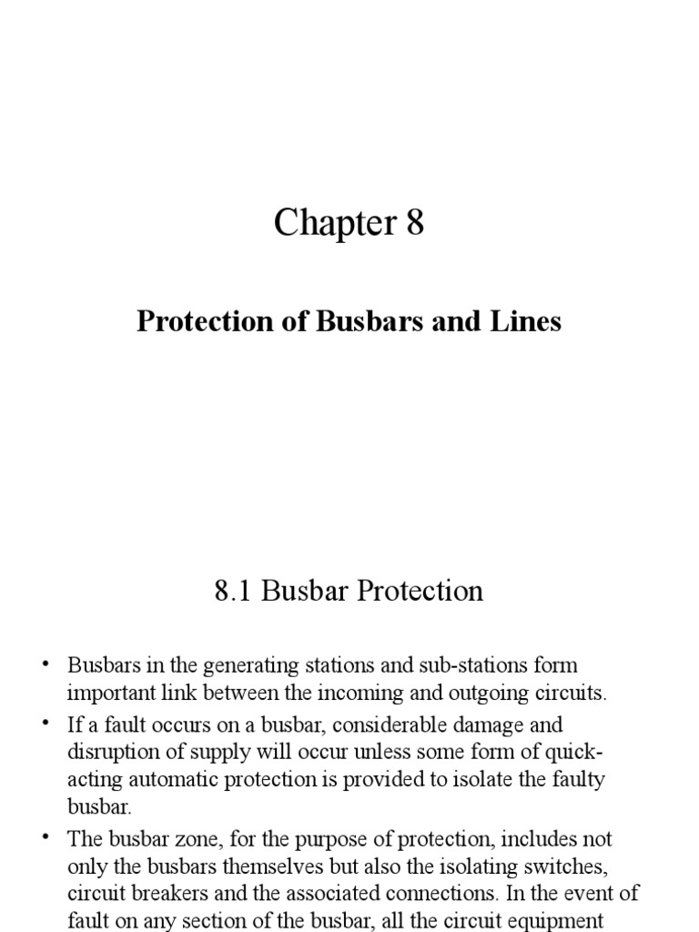 Busbar and Line Protection Methods | PDF | Transformer | Electrical ...