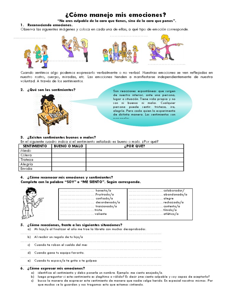 Manejo de Emociones y Sentimientos | PDF | Ira | Las emociones
