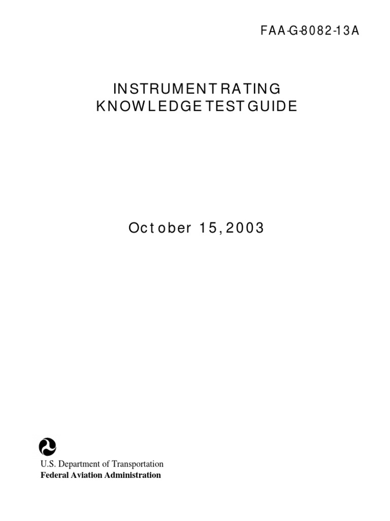 Instrument Rating Knowledge Test Guide PDF PDF Flight Instructor