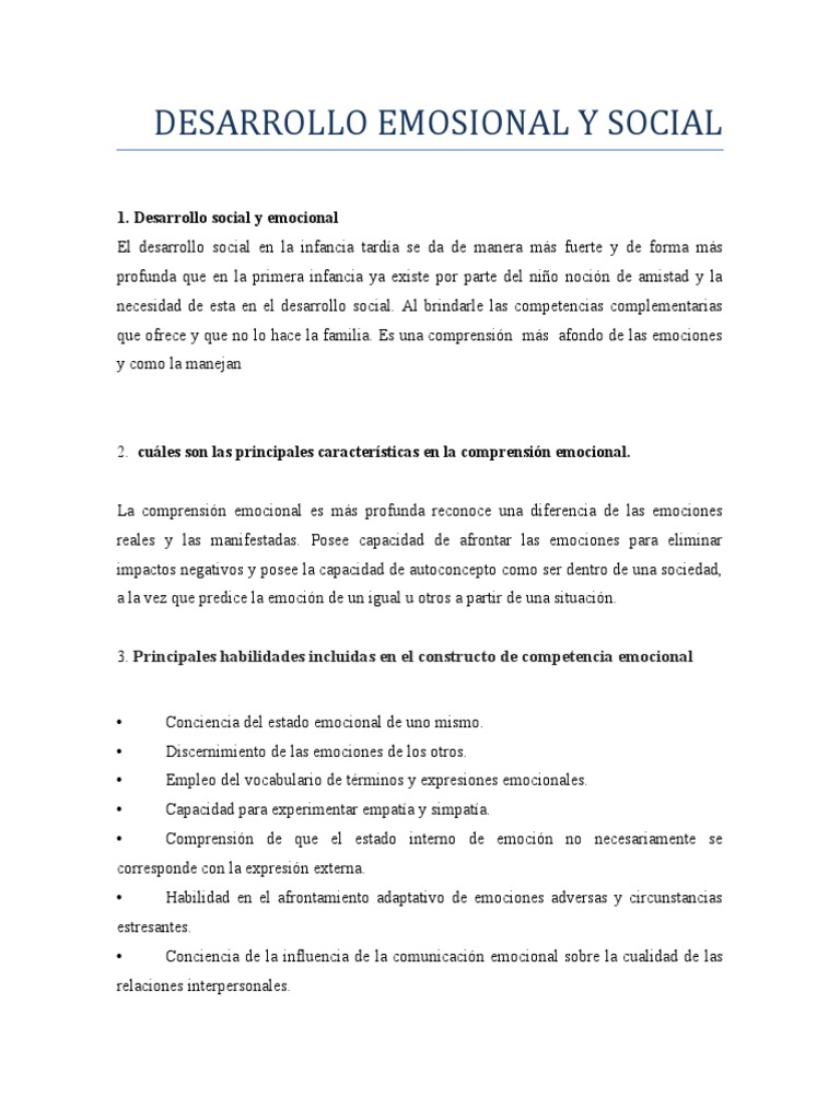 Desarrollo Emosional y Social | PDF | Las emociones | Ira