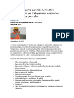 Hoja Informativa de OSHA NIOSH Protección de Los Trabajadores Contra Las Enfermedades Por Calor