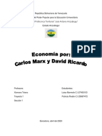 Comparación entre David Ricardo y Carlos Marx