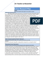 Action Research Plan: ECI 523: Teacher As Researcher