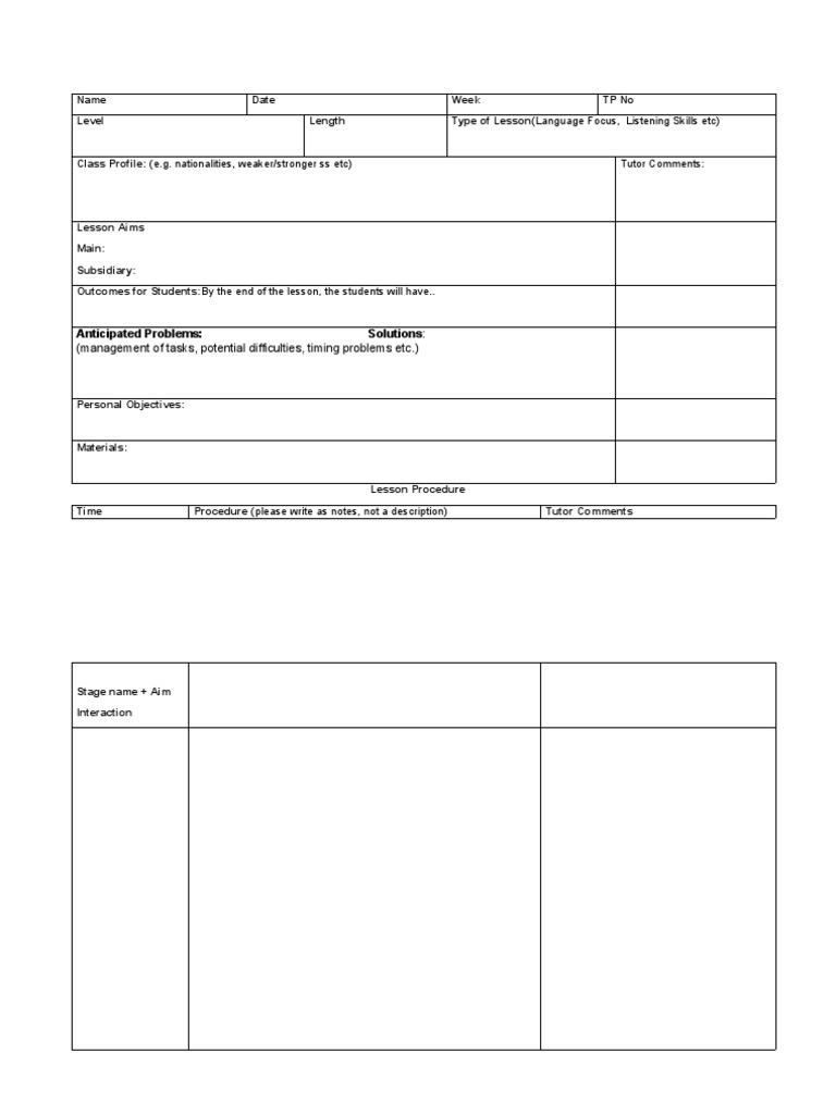 Celta Lesson Plan Pdf