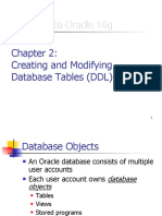 Oracle 10g Guide - Creating and Modifying Database Tables