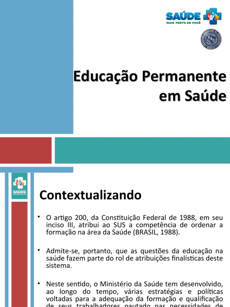 Política Nacional de Educação Permanente em Saúde | PDF | Aprendizagem ...