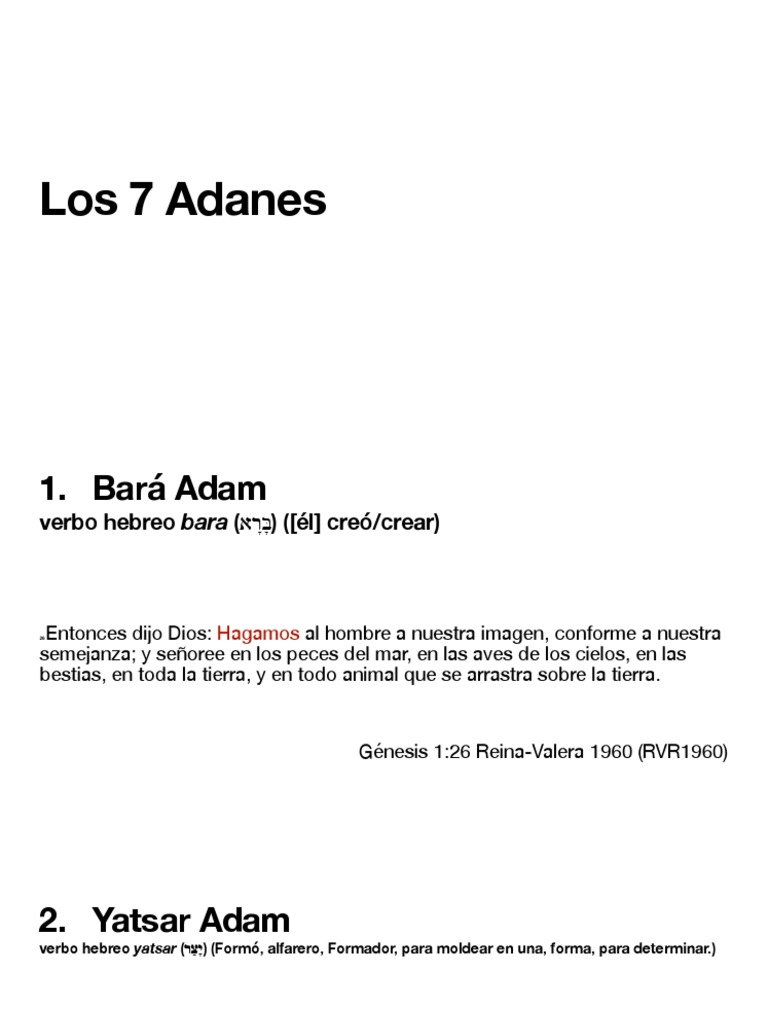 Los 7 Adanes en la Biblia | PDF | Religión y espiritualidad | Libros ...
