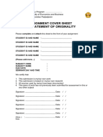Assignment Cover Sheet & Statement of Originality: Faculty of Economics and Business Universitas Padjadjaran
