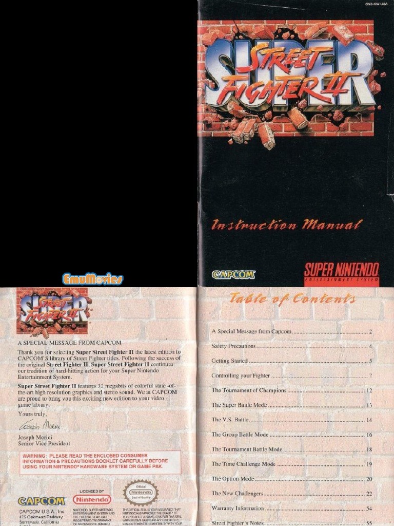 Super Street Fighter II - SNES - Manual | PDF