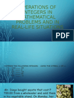 Operations of Integers in Mathematical Problems and Real-Life