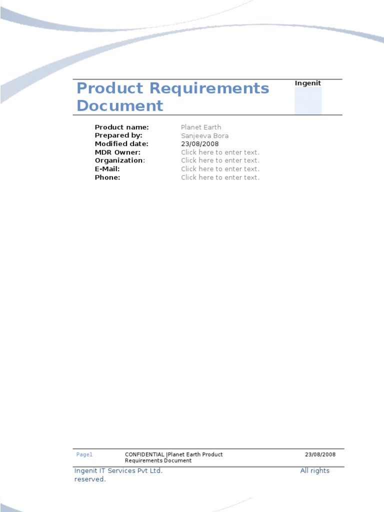 Product Requirements Document: Ingenit | PDF | Software Release Life ...