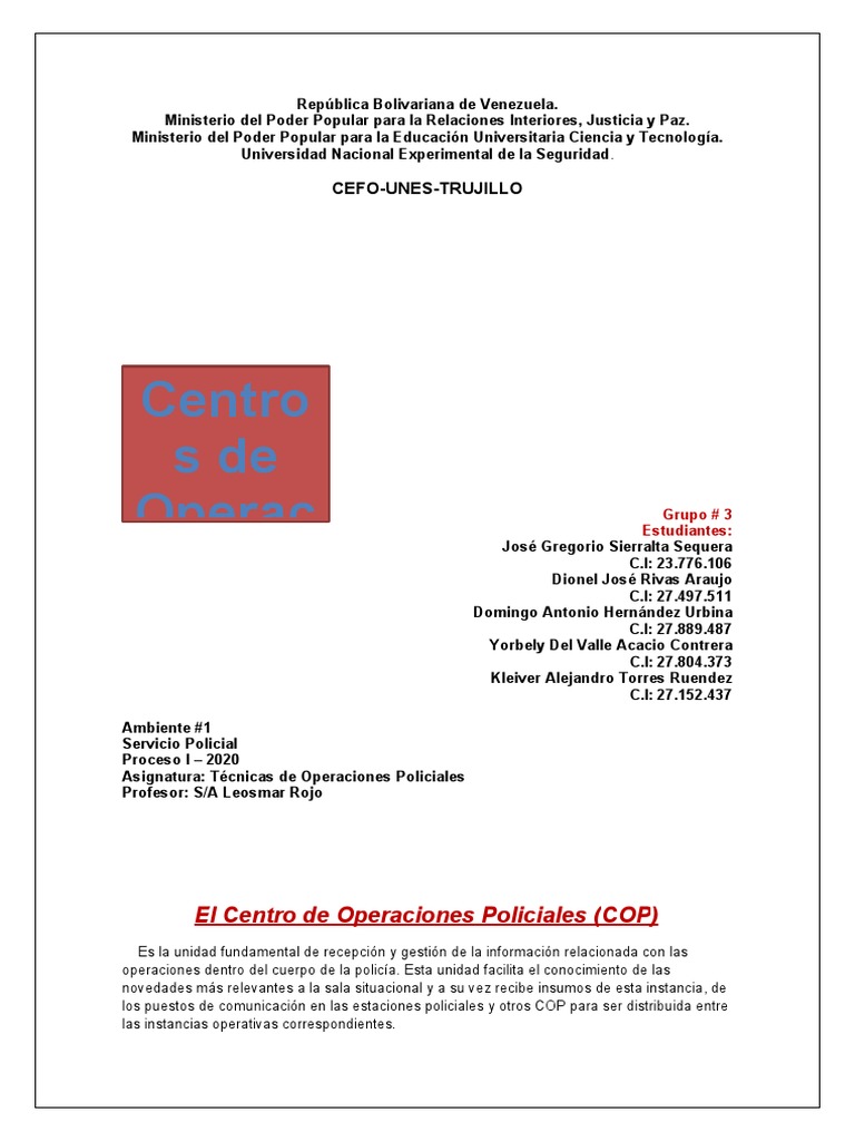 Tecnicas De Operaciones Policiales Pdf Policia Informacion