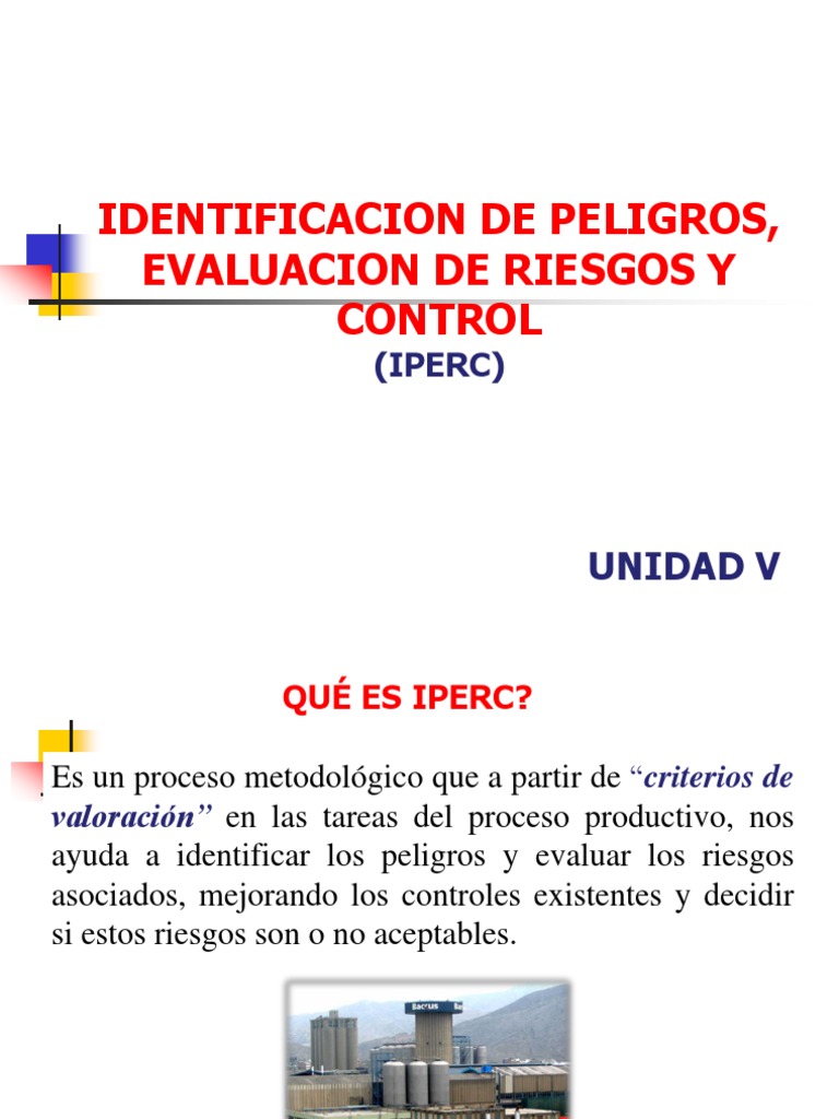 IPERC: Identificación y Control de Riesgos | PDF | Riesgo | Seguridad y ...