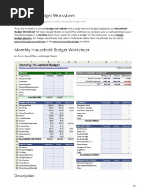 vertex42.com-Household Budget Worksheet