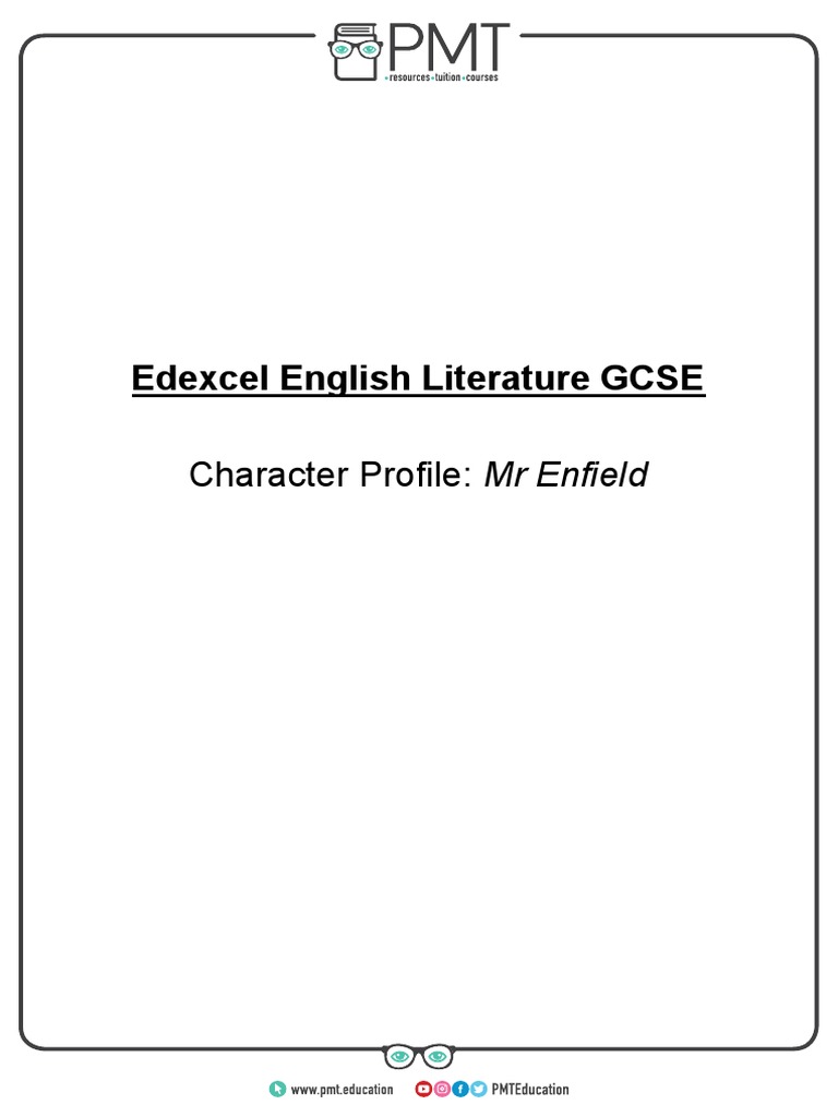 Edexcel English Literature GCSE Character Profile MR Enfield PDF Strange Case Of Dr Jekyll
