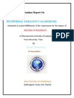 Isothermal Titration Calorimetry: Seminar Report On