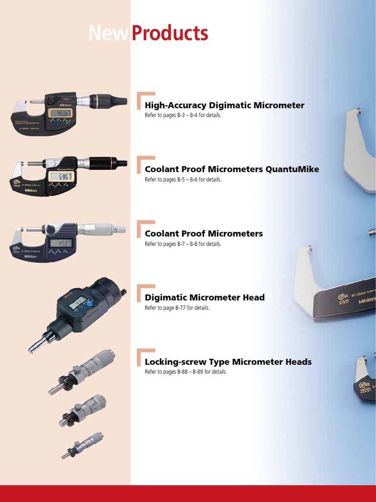 Products: High-Accuracy Digimatic Micrometer | PDF | Measurement | Tools