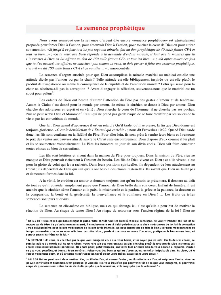 La semence d'amour et de foi chrétienne | PDF | Amour | Dieu
