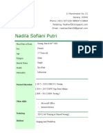 Nadila Sofiani Putri: Formal Education