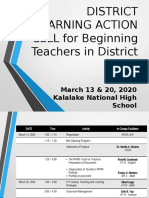 DISTRICT LEARNING ACTION CELL For Beginning Teachers in