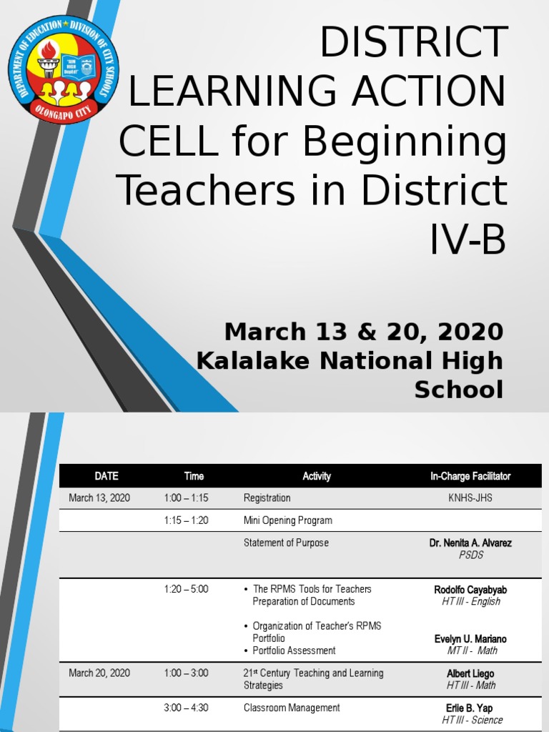 Learning Action Cell for New Teachers | PDF