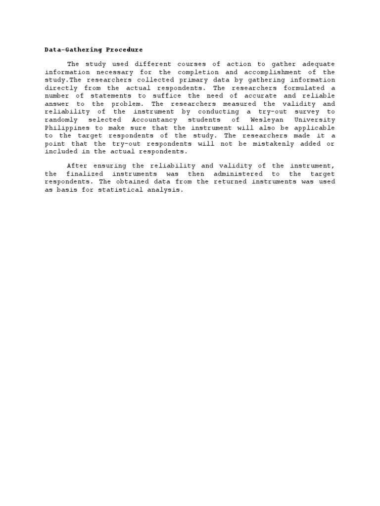 Data Gathering Procedure PDF