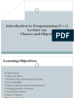 Introduction To Programming (C++) Classes and Objects