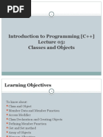 Introduction To Programming (C++) Classes and Objects