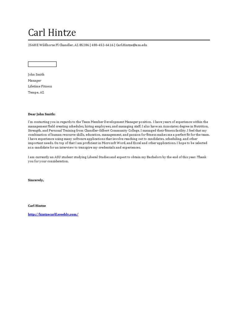 Hintzecarlcoverletterlt | PDF
