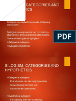 Silogism: Categories and Hypothetics: Syllogism Is A Deductive Process of Drawing Conclusions