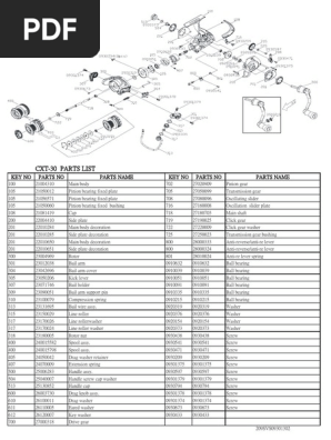 CXT-30 Fishing Reel Parts List | PDF | Machines | Mechanical