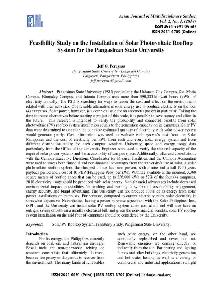 Solar PV Feasibility for PSU Campuses | PDF | Solar Power | Photovoltaics