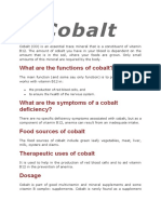 Cobalt: What Are The Functions of Cobalt?
