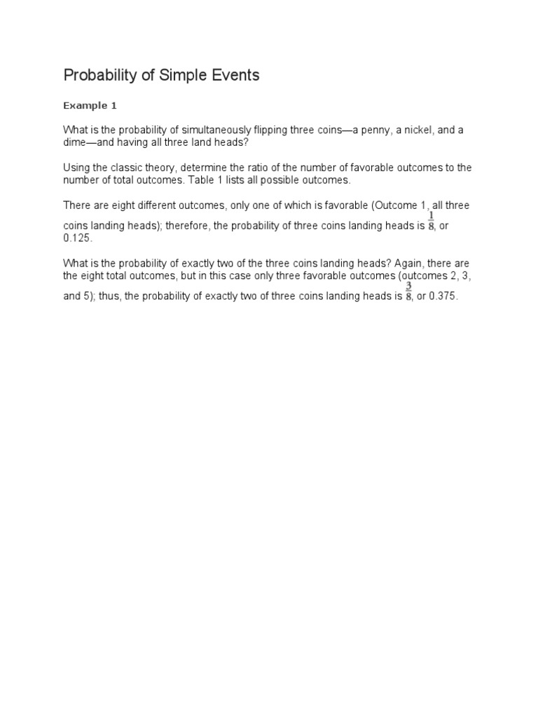 Probability of Simple Event | PDF