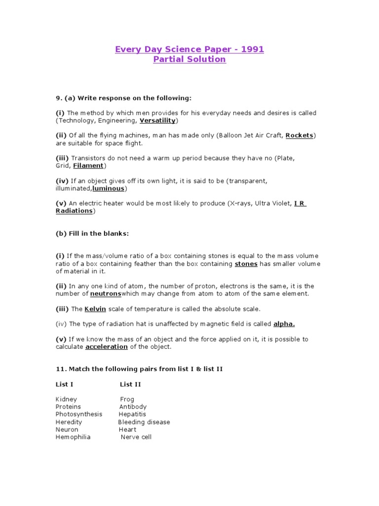 Every Day Science Paper Mcqs | PDF | Atmosphere Of Earth | Meteoroid