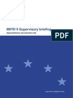 Mifid Ii Supervisory Briefing: Appropriateness and Execution-Only