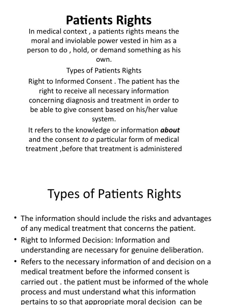 Patients Rights | PDF | Informed Consent | Consent