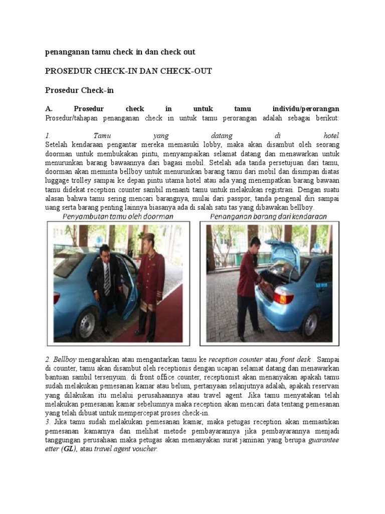 Penanganan Tamu Check in Dan Check Out | PDF