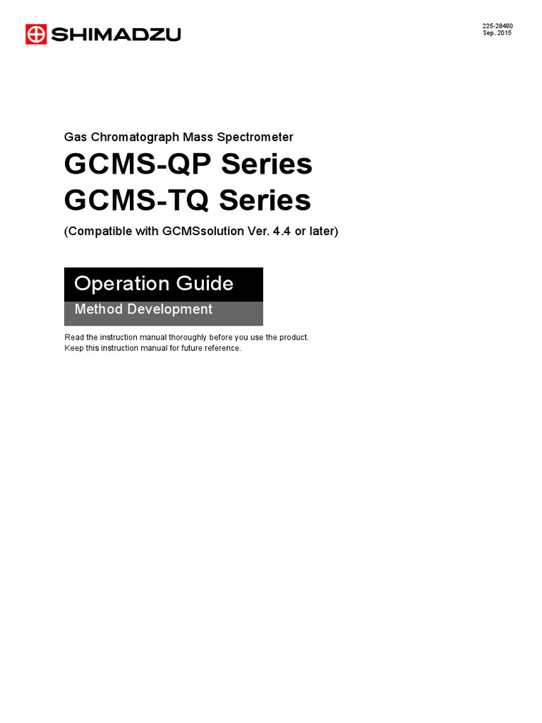 GCMSOperationGuide (Ver4 4) MethodDevelopment PDF | PDF | Chemistry ...