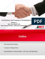 Verification and Testing of Embedded Systems: Non-Functional Test Bug Characteristics, Lifecycle & Reporting