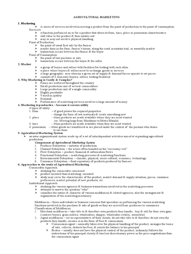 Lecture Notes On Agricultural Marketing | PDF | Oligopoly | Market ...