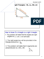 Congruent Right Triangles: HL, LL, HA, LA: Hypotenuse