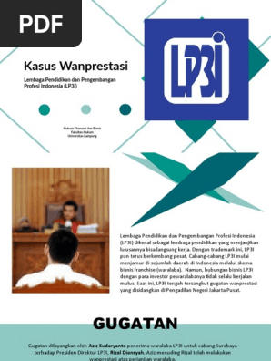 Kasus Wanprestasi Lembaga Pendidikan Dan Pengembangan Profesi Indonesia Lp3i