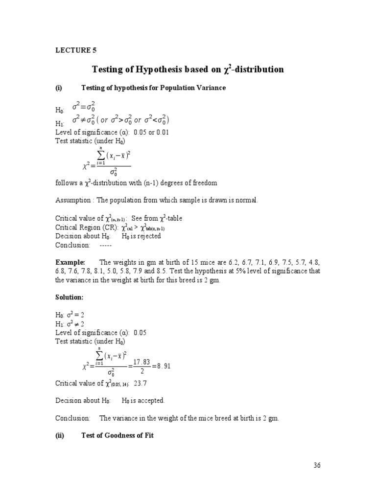 χ2 Hypothesis Testing Methods Explained | PDF | Statistical Hypothesis ...