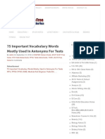 75 Important Vocabulary Words Mostly Used in Antonyms For Tests - All Online Free