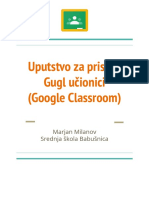 Uputstvo Za Pristup Gugl Učionici Google Classroom