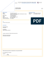Fit Note (23/11/2019) : Patient Details: Appointment Details