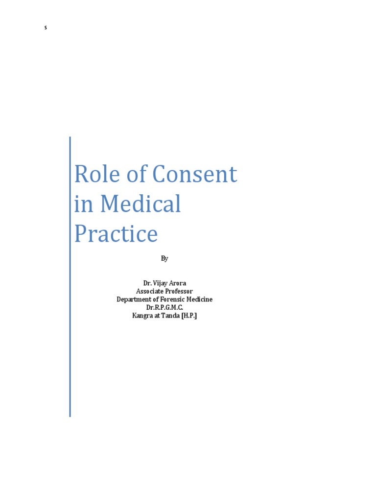 Consent in Medical and Forensic Practice | PDF | Informed Consent | Consent