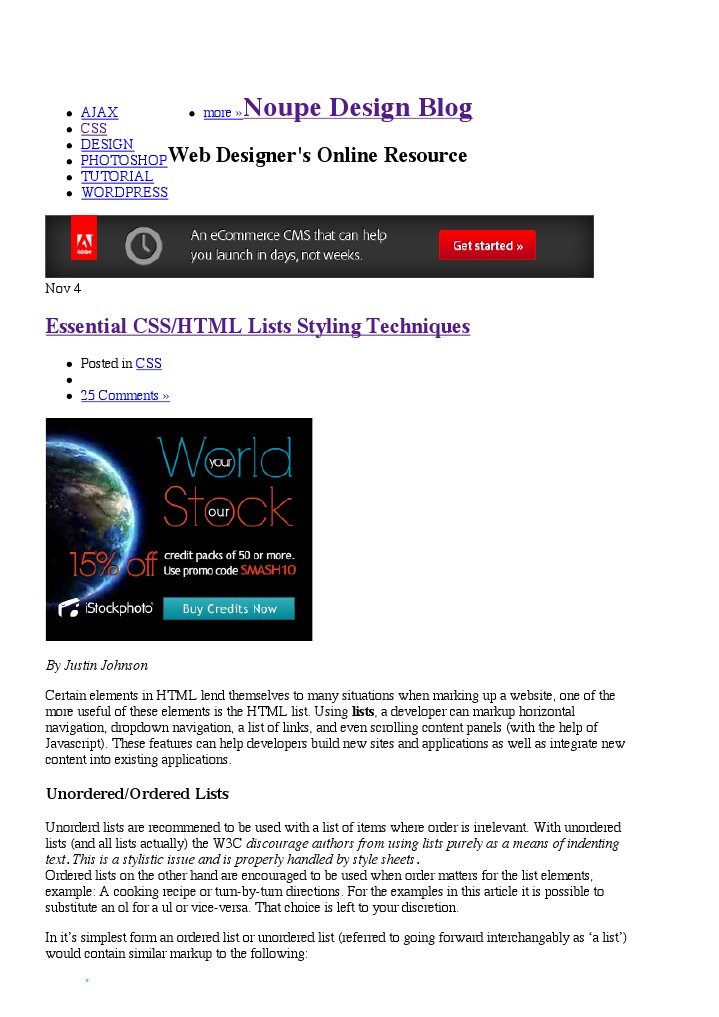 HTML Lists Styling Techniques - Noupe Design Blog | PDF | Cascading ...